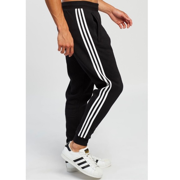 adidas Pants Adidas Slim Fit Tapered Leg 3 Stripes Track Pants
